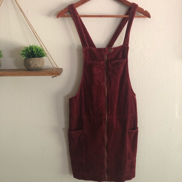 Forever 21 Dresses & Skirts - SOLD Pinafore Corduroy Maroon Dress